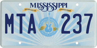 MS license plate MTA237