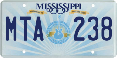 MS license plate MTA238