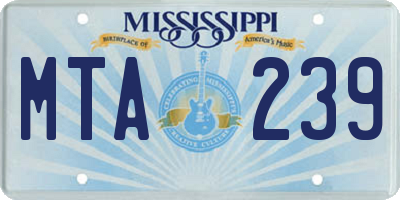 MS license plate MTA239