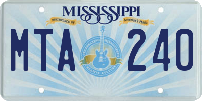 MS license plate MTA240
