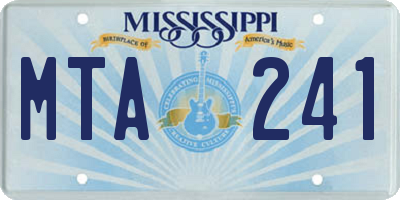 MS license plate MTA241