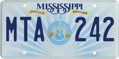 MS license plate MTA242