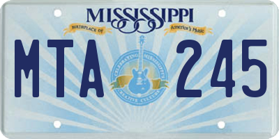 MS license plate MTA245