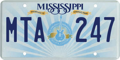 MS license plate MTA247