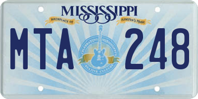 MS license plate MTA248