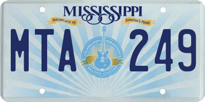 MS license plate MTA249