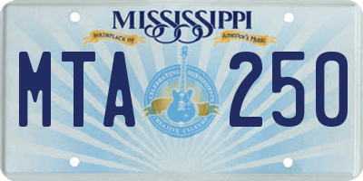 MS license plate MTA250