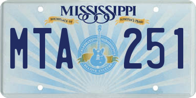 MS license plate MTA251