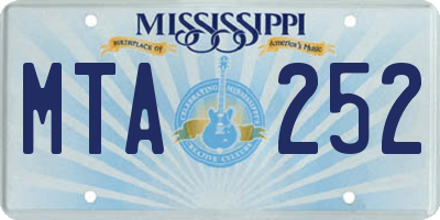 MS license plate MTA252