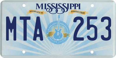 MS license plate MTA253