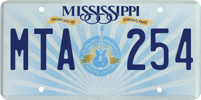 MS license plate MTA254