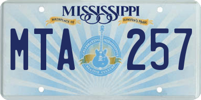 MS license plate MTA257
