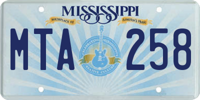 MS license plate MTA258