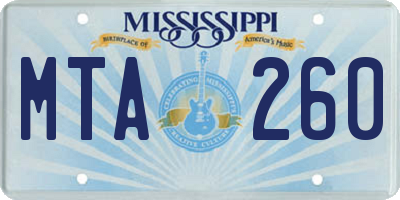MS license plate MTA260