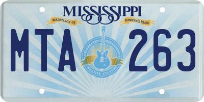 MS license plate MTA263