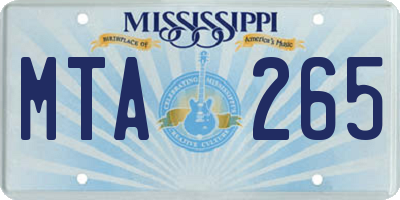 MS license plate MTA265