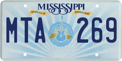 MS license plate MTA269