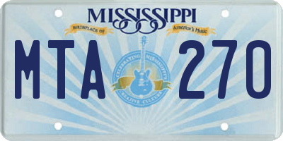 MS license plate MTA270