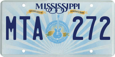 MS license plate MTA272