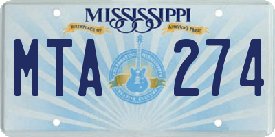 MS license plate MTA274
