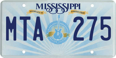 MS license plate MTA275
