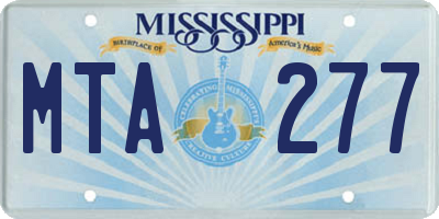 MS license plate MTA277