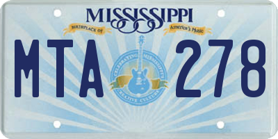MS license plate MTA278