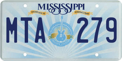 MS license plate MTA279