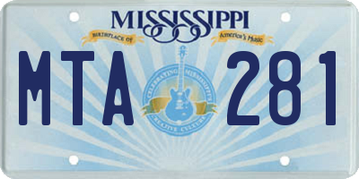 MS license plate MTA281