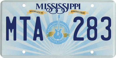 MS license plate MTA283