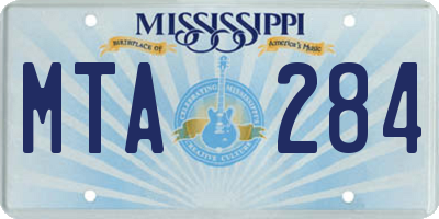 MS license plate MTA284