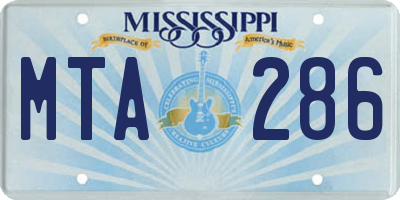 MS license plate MTA286