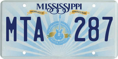 MS license plate MTA287