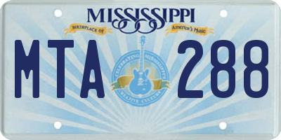 MS license plate MTA288