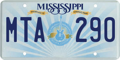 MS license plate MTA290