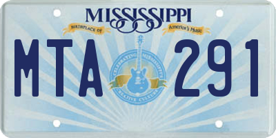 MS license plate MTA291