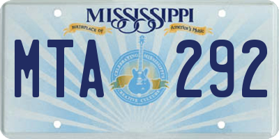 MS license plate MTA292