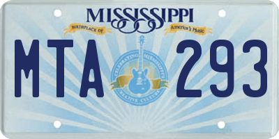 MS license plate MTA293