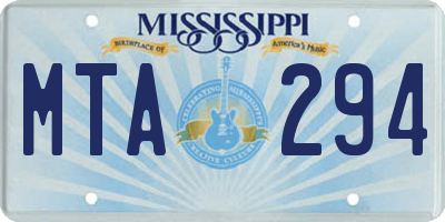 MS license plate MTA294