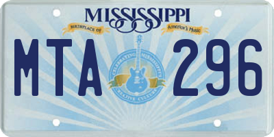 MS license plate MTA296