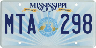 MS license plate MTA298