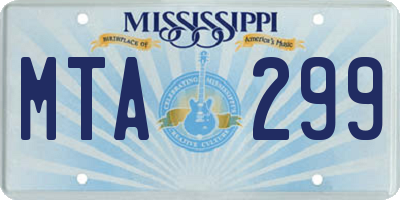 MS license plate MTA299