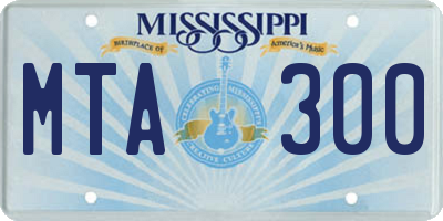 MS license plate MTA300