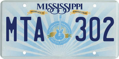 MS license plate MTA302
