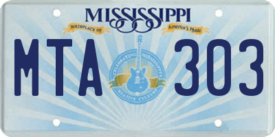 MS license plate MTA303