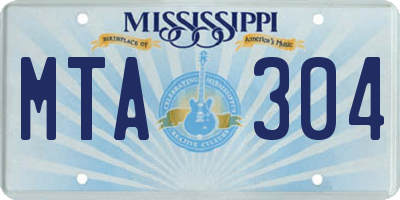 MS license plate MTA304