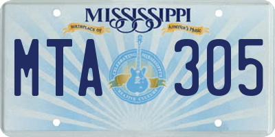 MS license plate MTA305
