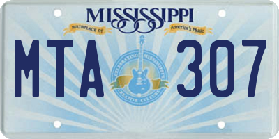 MS license plate MTA307