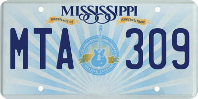 MS license plate MTA309