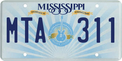 MS license plate MTA311